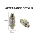 2.5 Watts - 6-12 Volts - C5W - Festoon Led Bulb - SV8.5 - White - D15*42mm - C10W-32L-W - AZLED